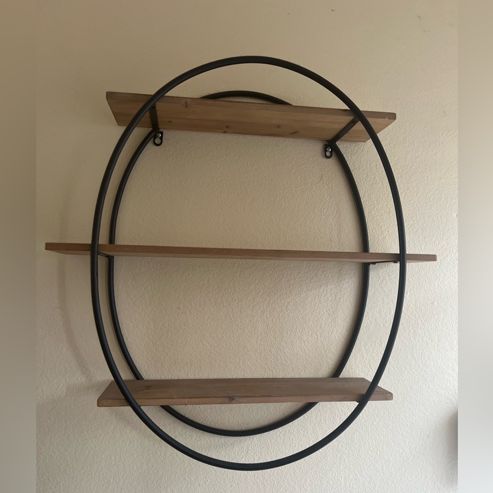 Oval Wall Shelf Rustic Wood Floating Shelves
